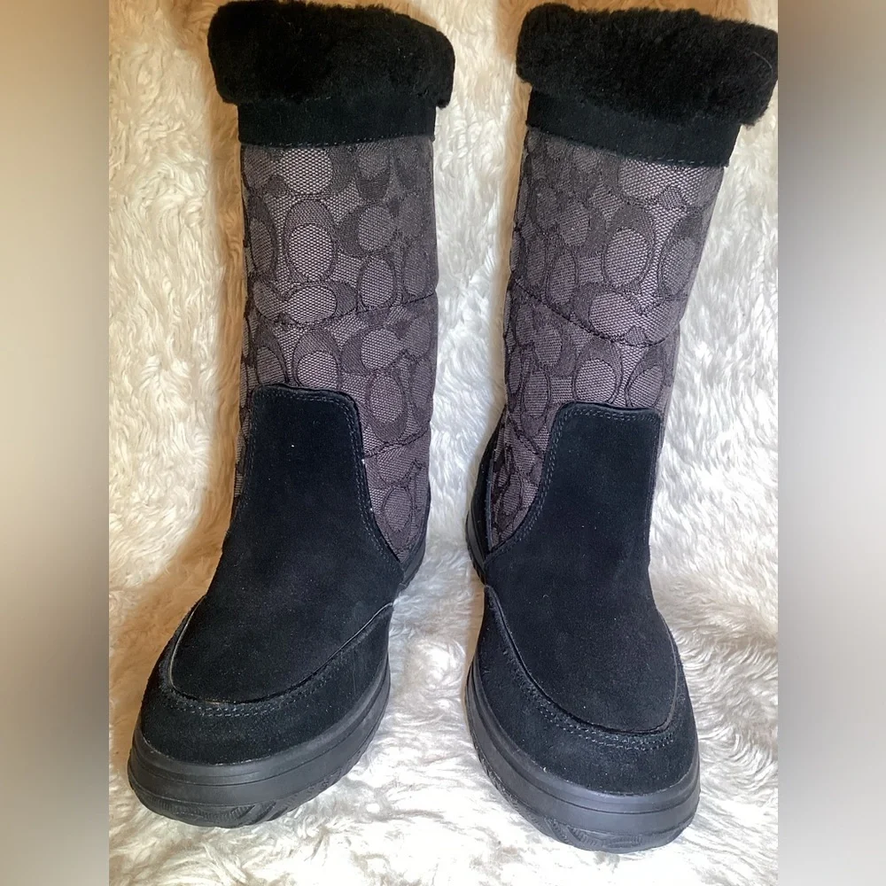 Coach Sherman Black Suede Winter Boot size 6.5